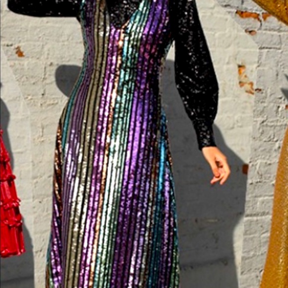 New Halogen sequin rainbow long dress size - Picture 3 of 13